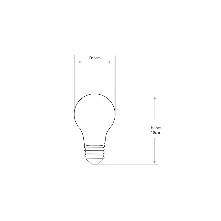 LeuchtNatur E27 LED Filament Glühbirne A60 8 Watt klar warmweiß 2700K 1000 Lumen energiesparend dimmbar klassische Form Retrofit