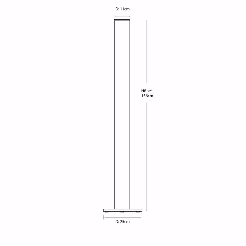 Maße und Abmessungen Stehlampe Columna Kernbuche | Technische Zeichnung | LeuchtNatur
