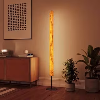 Gracia Designer Stehlampe aus Holz - skulpturale Lichtsäule mit natürlicher Maserung online kaufen