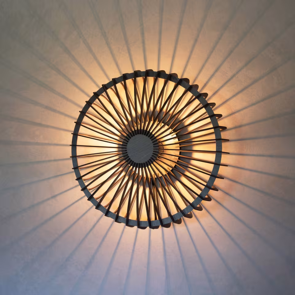 Handgefertigte Holz Wandlampe und Deckenleuchte Lisa von LeuchtNatur, umweltfreundlich, Premium-Qualität. - das Bild 1