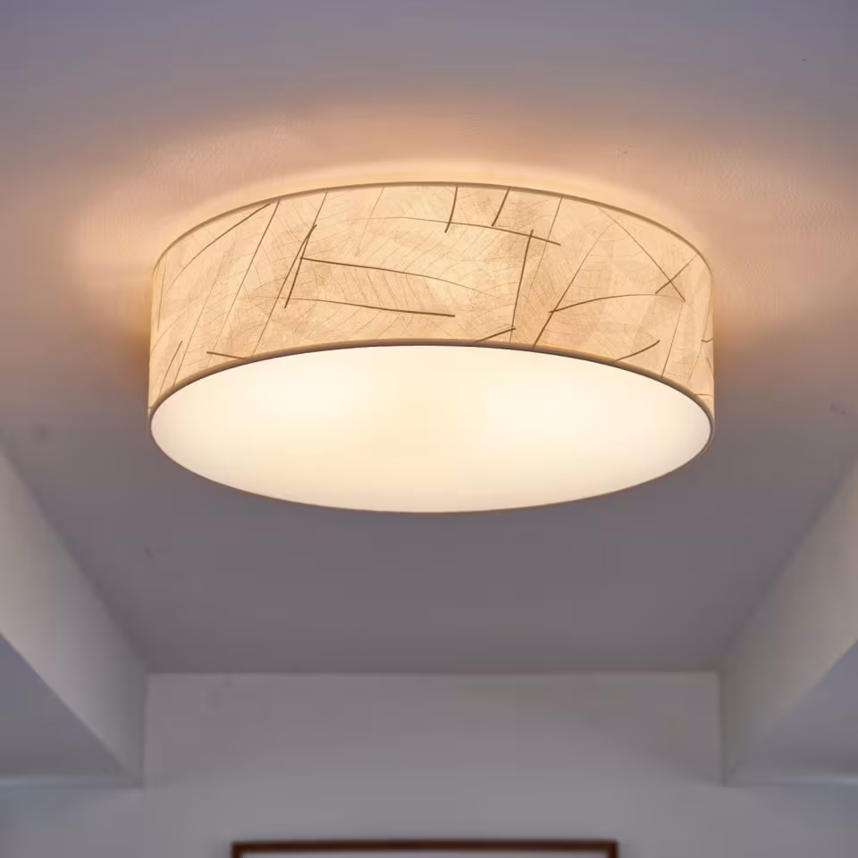 Deckenleuchte Discus von LeuchtNatur, handgefertigt aus natürlichen Blättern, umweltfreundliches Design. - das Bild 1