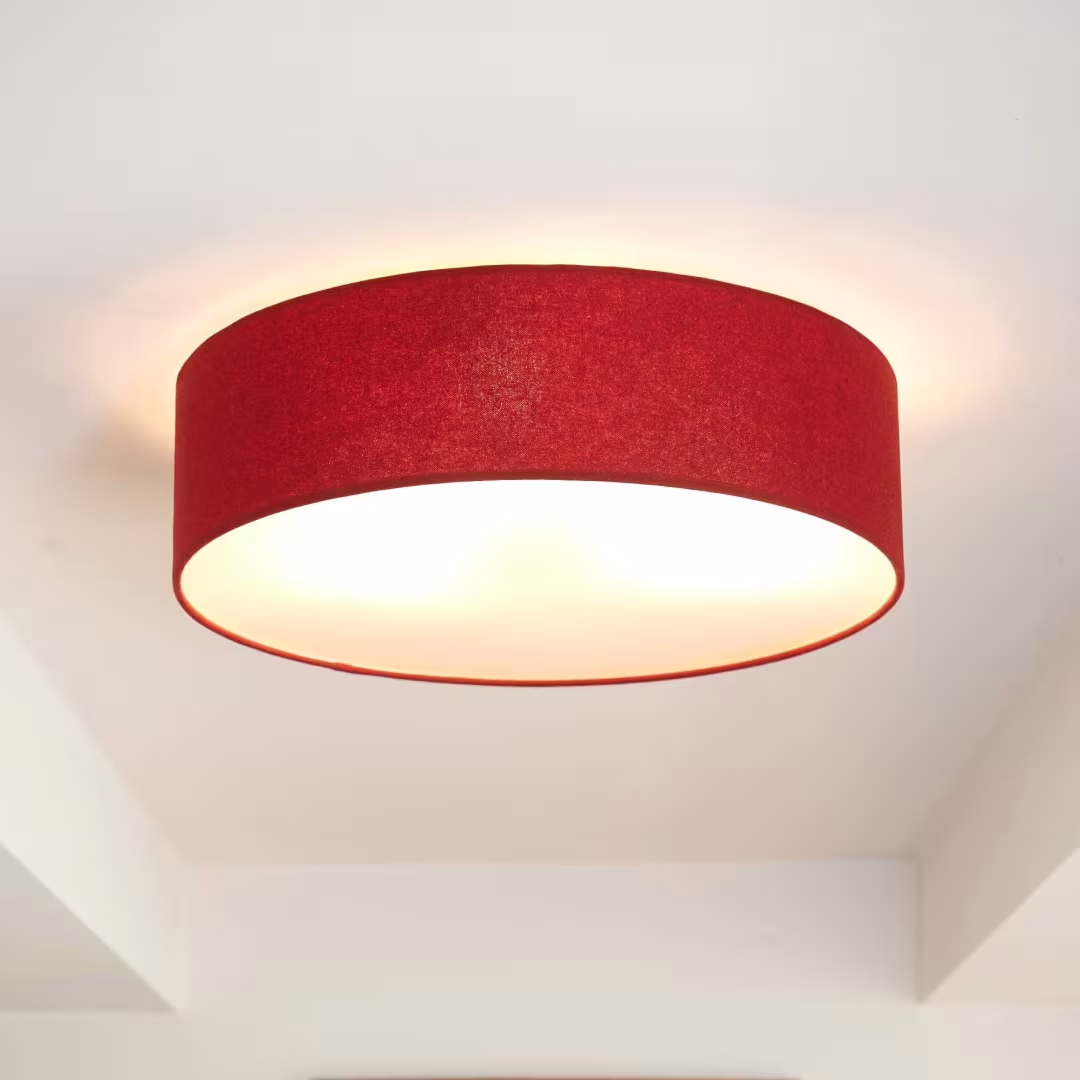 Deckenleuchte Discus in Loden rot, handgefertigt aus natürlichen Materialien, umweltfreundlich, 5 Jahre Garantie. - das Bild 1