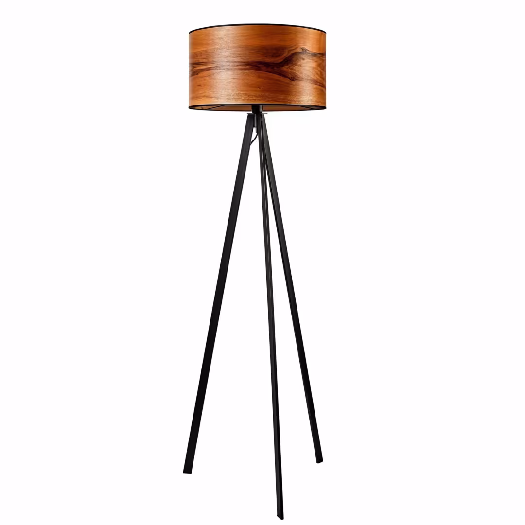 Atticus Stehleuchte aus Nussbaumfurnier, handgefertigt für nachhaltige Eleganz und Premium-Qualität im Shop Leuchtnatur. - das Bild 2