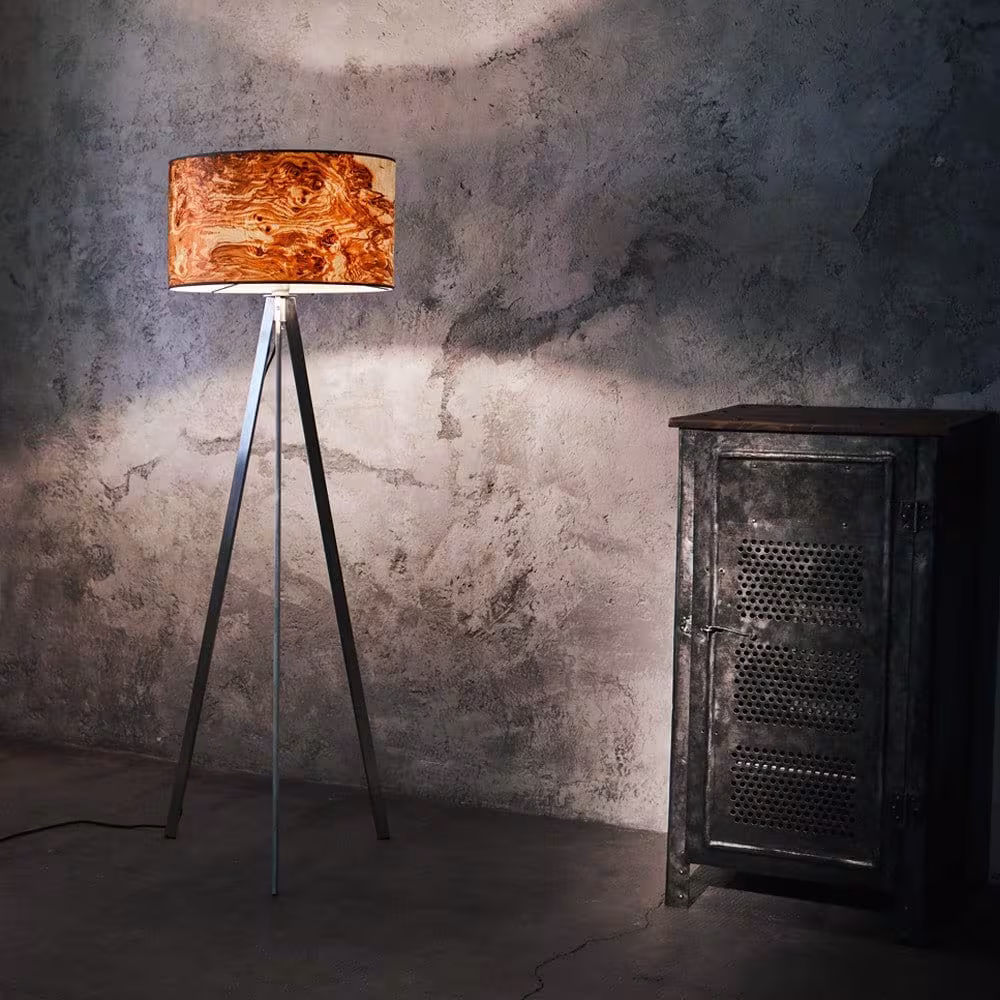 Atticus Stehleuchte aus Olivesche-Furnier, handgefertigt, umweltfreundlich, Premium-Qualität, 5 Jahre Garantie. - das Bild 1