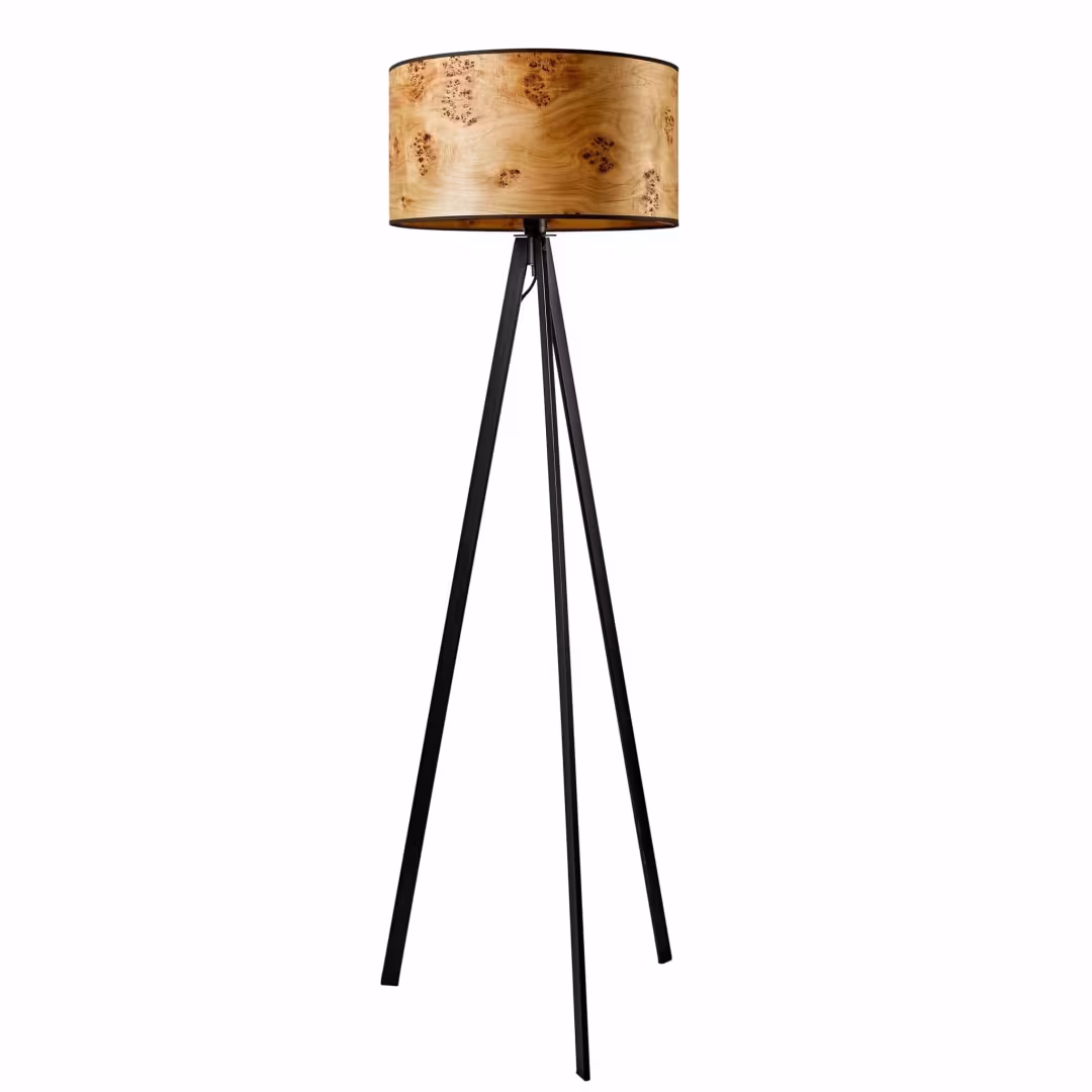 Atticus Stehleuchte Pappel: Handgefertigte Designerlampe aus Holz für nachhaltiges Wohnen. 5 Jahre Garantie. - das Bild 2