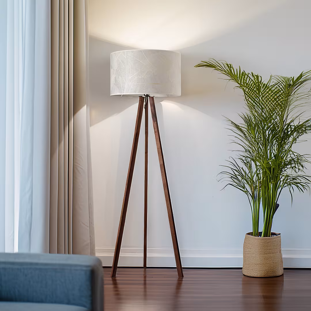 Ligno Holz Stehlampe aus Blättern, handgefertigt, umweltfreundlich, Premium-Qualität, 5 Jahre Garantie. - das Bild 2