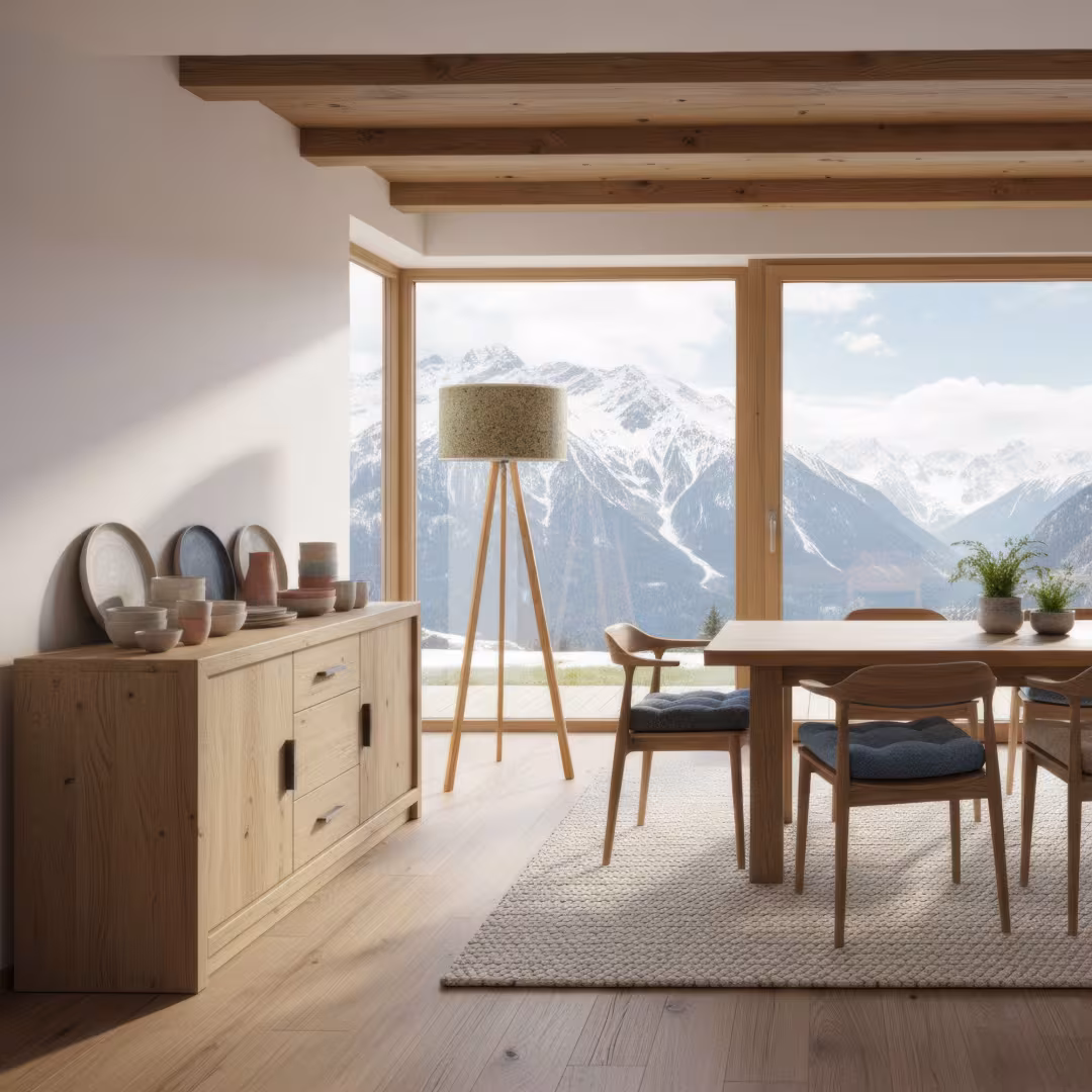 Ligno Holz Stehlampe aus Kornblume von LeuchtNatur, handgefertigt, umweltfreundlich, 5 Jahre Garantie. - das Bild 3