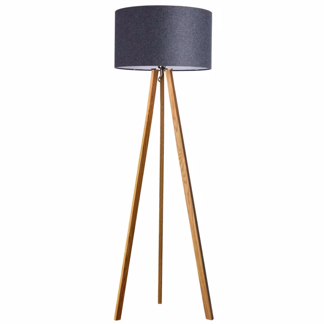 Handgefertigte Ligno Holz Stehlampe in Loden anthrazit von LeuchtNatur, umweltfreundlich mit 5 Jahren Garantie. - das Bild 4