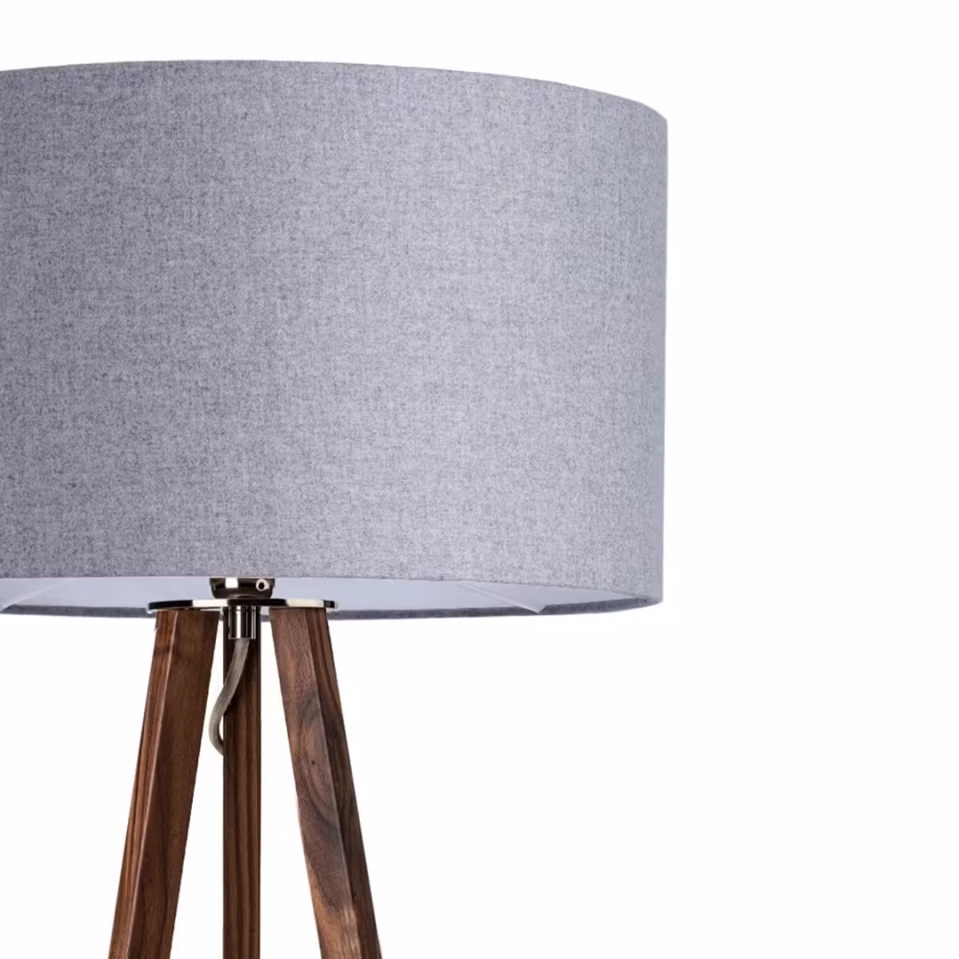 Ligno Holz Stehlampe von LeuchtNatur, handgemacht in Loden grau, Premium-Qualität, umweltfreundlich. - das Bild 2