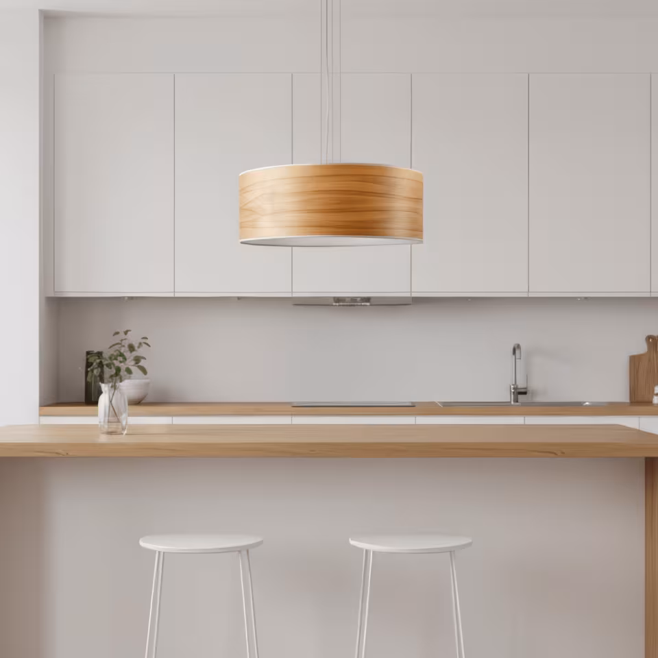 Handgemachte Holz Pendelleuchte Discus aus Kernbuche von LeuchtNatur, umweltfreundlich & premium Qualität. - das Bild 1