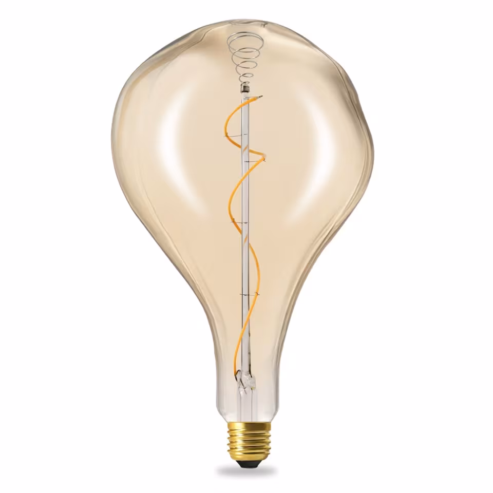 Handgefertigte E27 LED Leuchte A165 in Amber, umweltfreundlich, 4W, Premium-Holzdesign, 5 Jahre Garantie. - das Bild 1