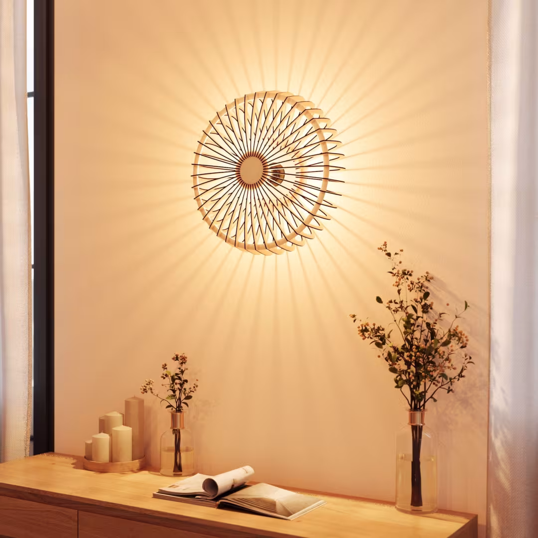 Holz Wand- und Deckenleuchte Lisa, handgefertigt, umweltfreundlich, aus natürlichen Materialien, LeuchtNatur. - das Bild 2