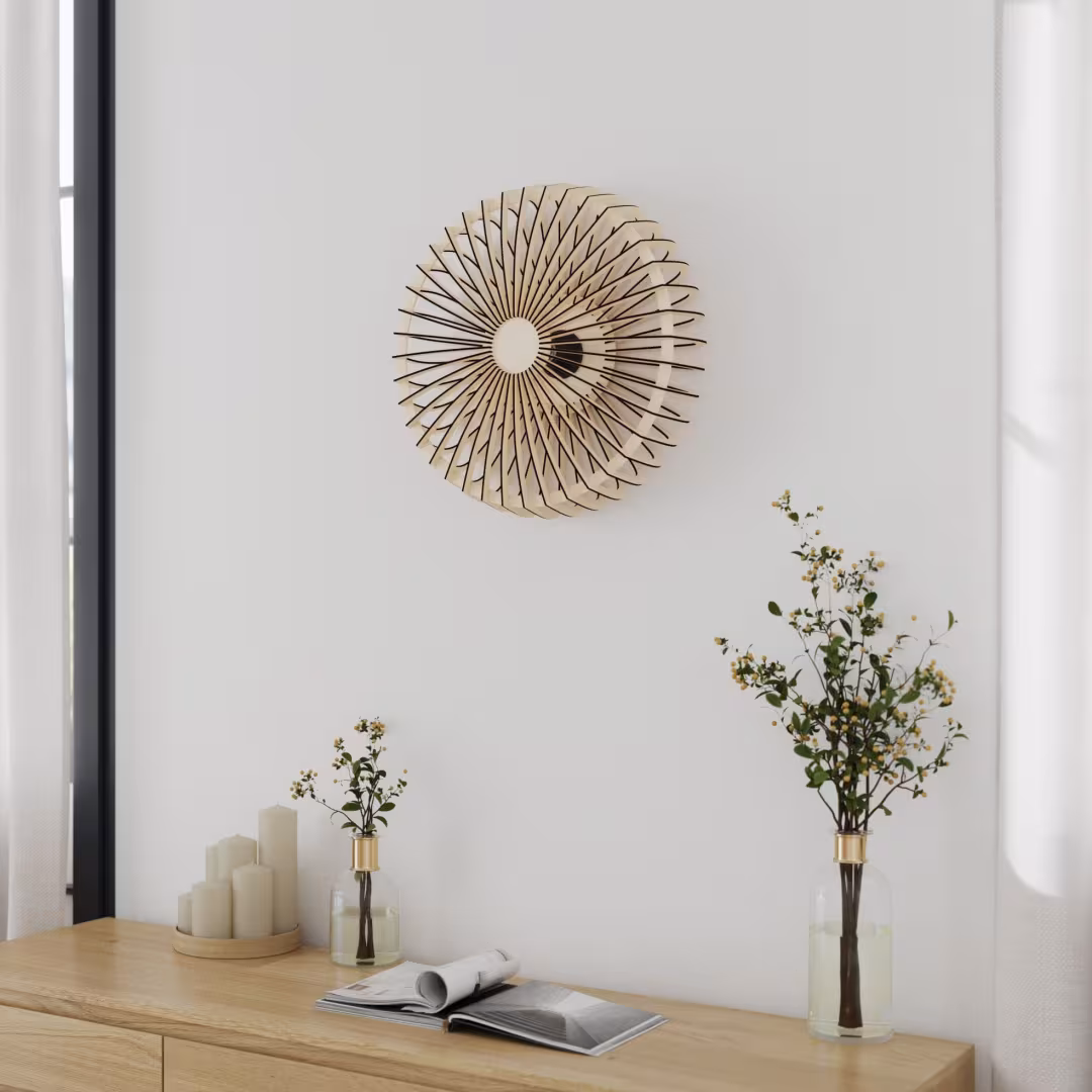 Handgefertigte Holz Wandlampe Lisa von LeuchtNatur, umweltfreundliches Design, natürliche Materialien, 5 Jahre Garantie. - das Bild 3