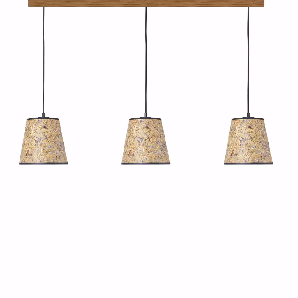 Natur Pendelleuchte Konus 3er Set aus Kornblume, handgefertigt, umweltfreundlich, Premium-Qualität, LeuchtNatur. - das Bild 1