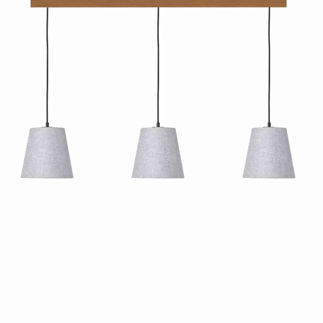Handgefertigtes 3er Set graue Loden Pendelleuchten, Naturmaterialien, Premium-Qualität, 5 Jahre Garantie. - das Bild 1