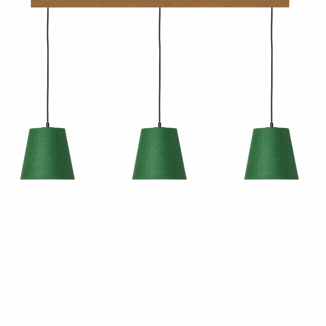 Natur Pendelleuchte Konus 3er Set aus grünem Loden, handgefertigte Premium-Qualität von LeuchtNatur. - das Bild 1