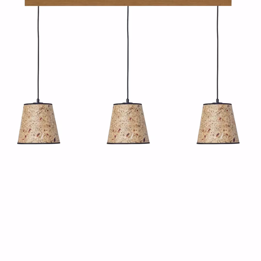 Handgefertigte Natur-Pendelleuchte Konus 3er Set aus Rosenblüte, umweltfreundlich, Premium-Qualität. - das Bild 1