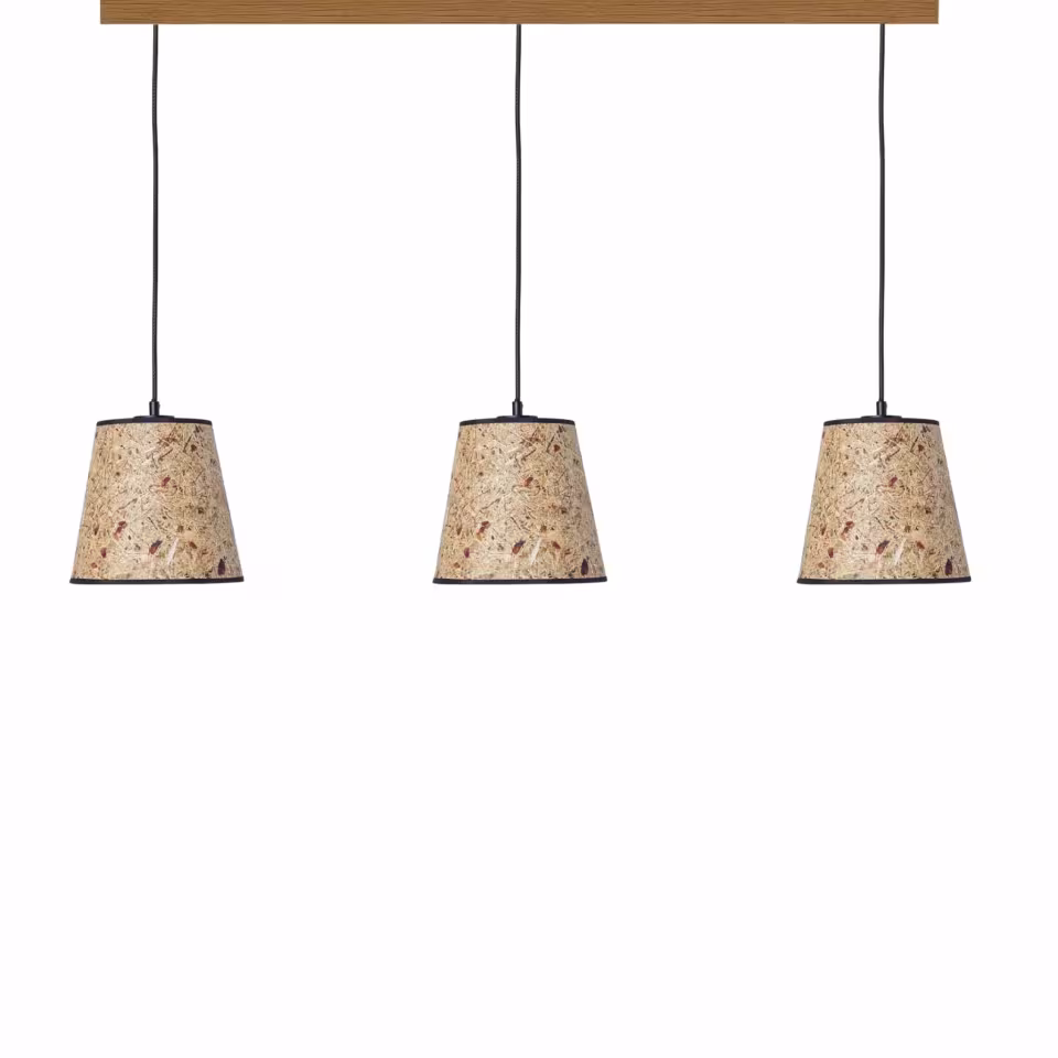 Handgefertigte Natur-Pendelleuchte Konus 3er Set aus Rosenblüte, umweltfreundlich, Premium-Qualität. - das Bild 1