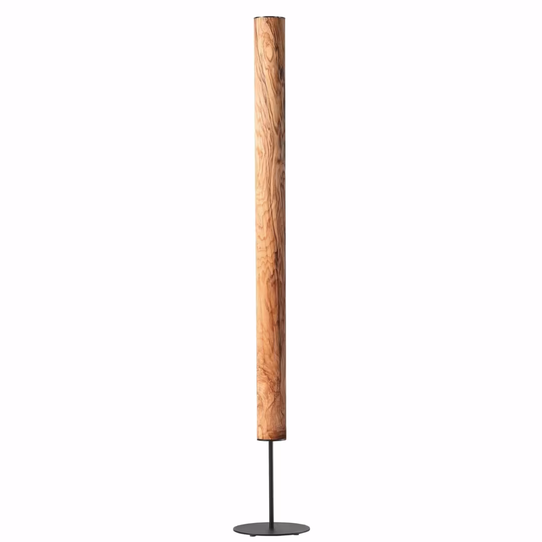 Handgefertigte Holzfurnier Stehlampe Columna aus Pappel Maser, umweltfreundlich, Premium-Qualität. - das Bild 1