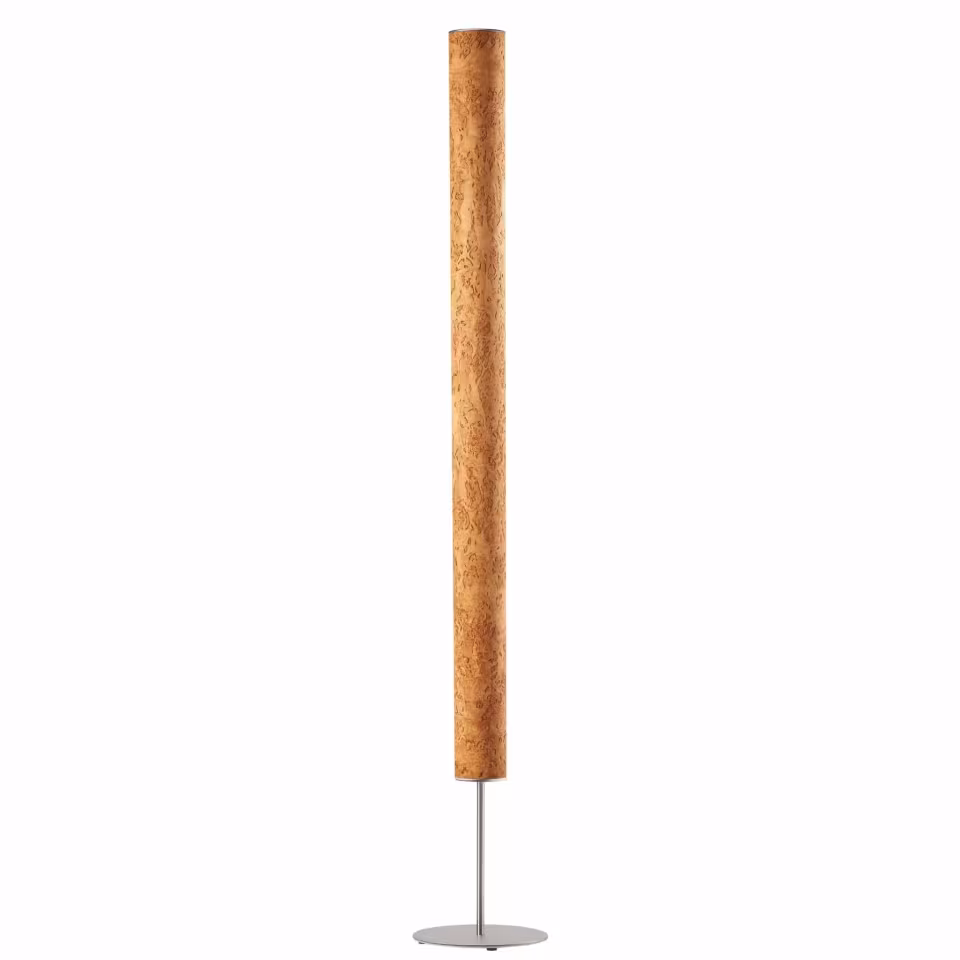 Handgefertigte Holzfurnier Stehlampe Columna aus Birkenmaser mit Stab, umweltfreundlich, Premium-Qualität. - das Bild 2