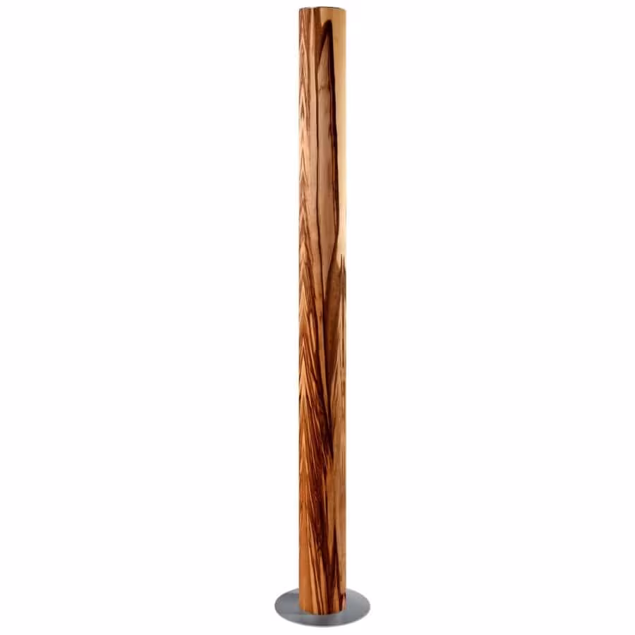 Holzfurnier Stehlampe Columna aus Nussbaum, handgefertigt und umweltfreundlich, jetzt bei LeuchtNatur kaufen. - das Bild 1