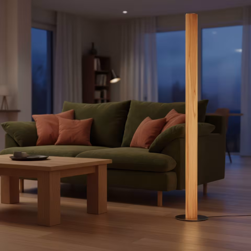 Handgefertigte Gracia Stehleuchte aus Kernbuche, umweltfreundliches Design, 5 Jahre Garantie, Premium-Qualität. - das Bild 1