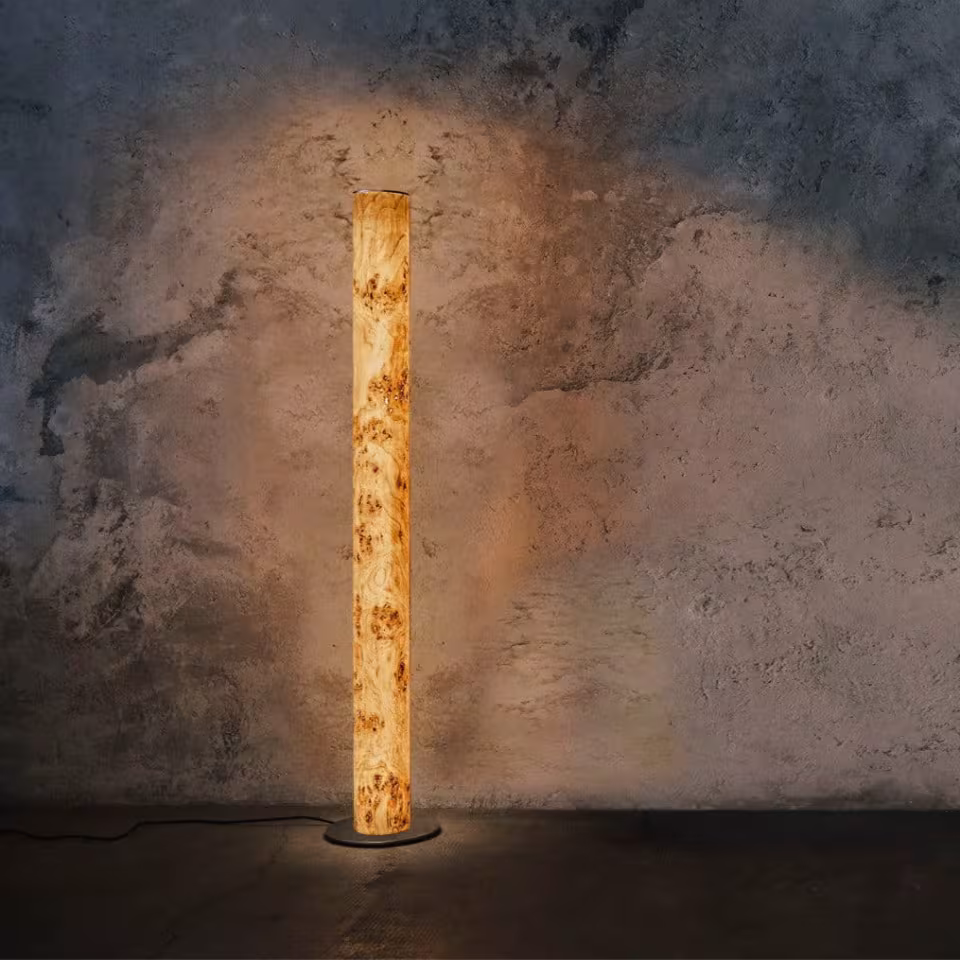 Stehlampe Gracia aus Pappel Maser, handgefertigt, umweltfreundlich, Premium-Qualität, 5 Jahre Garantie. - das Bild 1