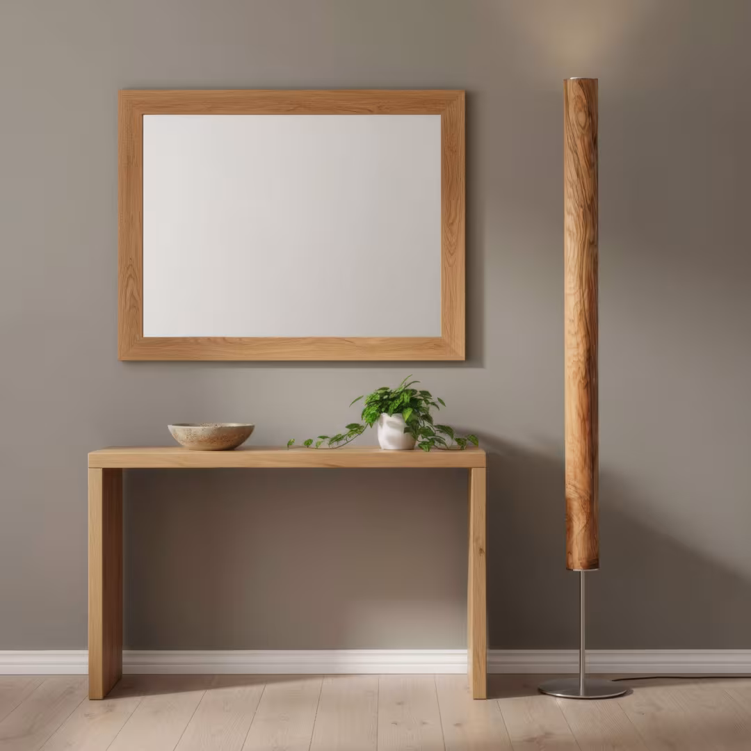 Handgefertigte Holzfurnier Stehlampe Columna in Olivesche von LeuchtNatur, nachhaltig und umweltfreundlich. - das Bild 3