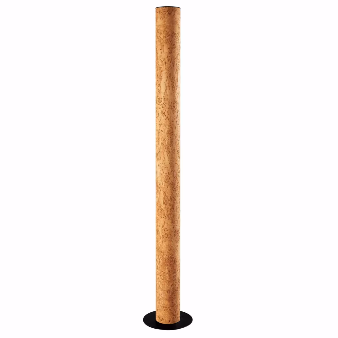 Handgefertigte Holzfurnier Stehlampe Columna aus Birke Maser für stilvolles, umweltfreundliches Wohnen. - das Bild 4