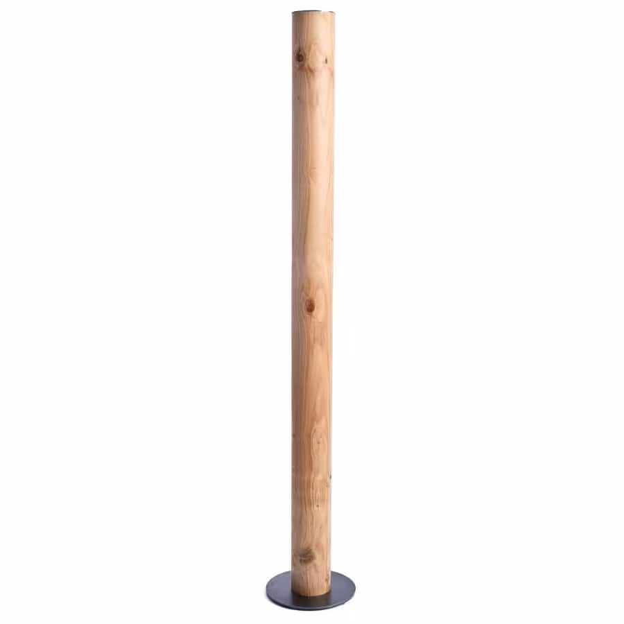 Handgefertigte Holzfurnier Stehlampe Columna aus Eiche von LeuchtNatur für umweltfreundliches Wohndesign. - das Bild 1