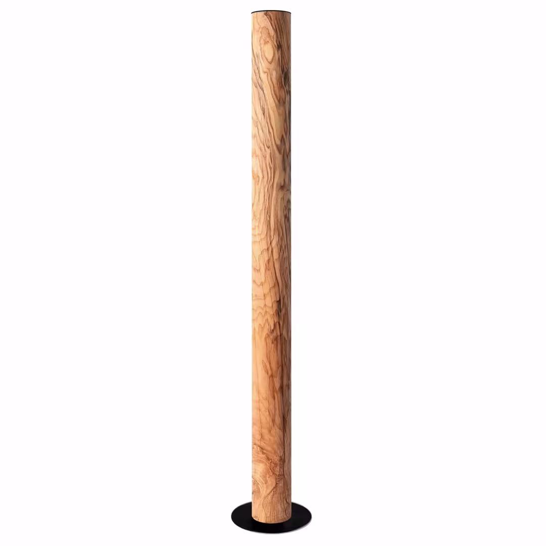 Holzfurnier Stehlampe Columna aus Olivesche: Handgefertigte, umweltfreundliche Premium-Lampe von LeuchtNatur. - das Bild 4