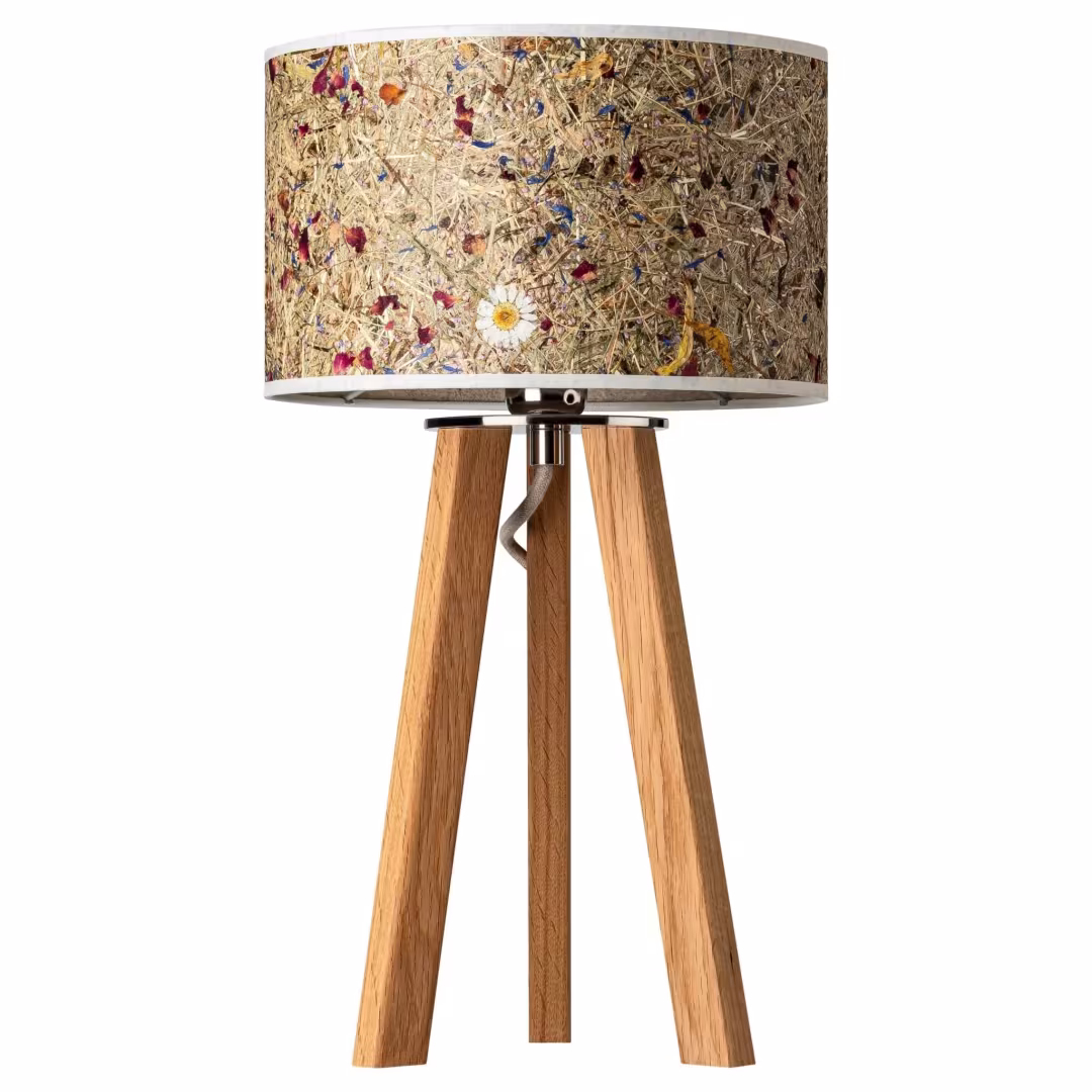 Handgefertigte Holz Tischlampe Ligna von LeuchtNatur aus Almwiese, umweltfreundlich, Premium-Qualität. - das Bild 3