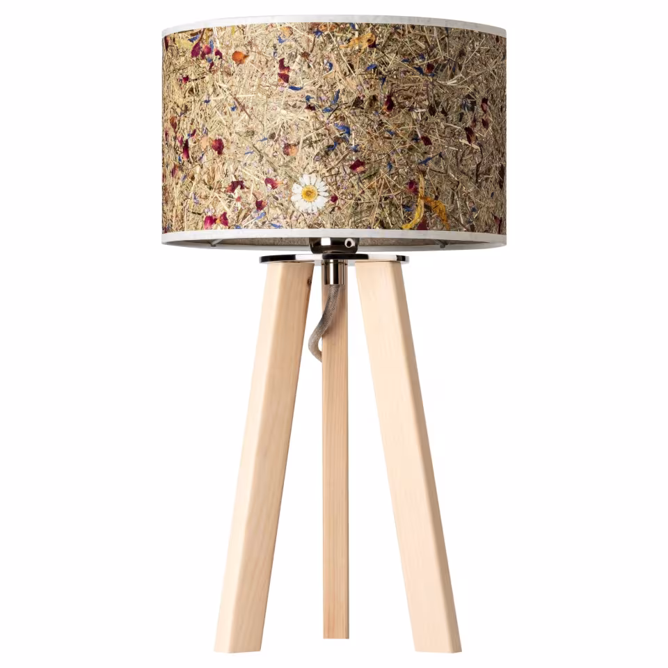 Holz Tischlampe Ligna von LeuchtNatur, handgefertigt aus Almwiese, natürliche Eleganz für Ihr Zuhause. - das Bild 1