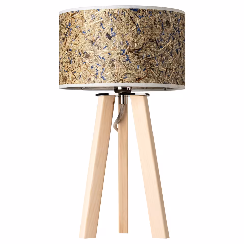 Handgefertigte Holz Tischlampe Ligna aus Kornblumen von LeuchtNatur: Nachhaltige Premium-Qualität kaufen. - das Bild 1