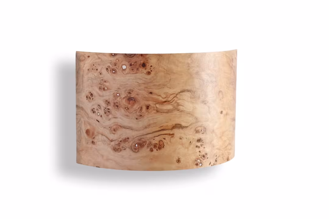 Handgefertigte Wandleuchte aus Holzfurnier, umweltfreundlich, Premium-Qualität, 5 Jahre Garantie.
