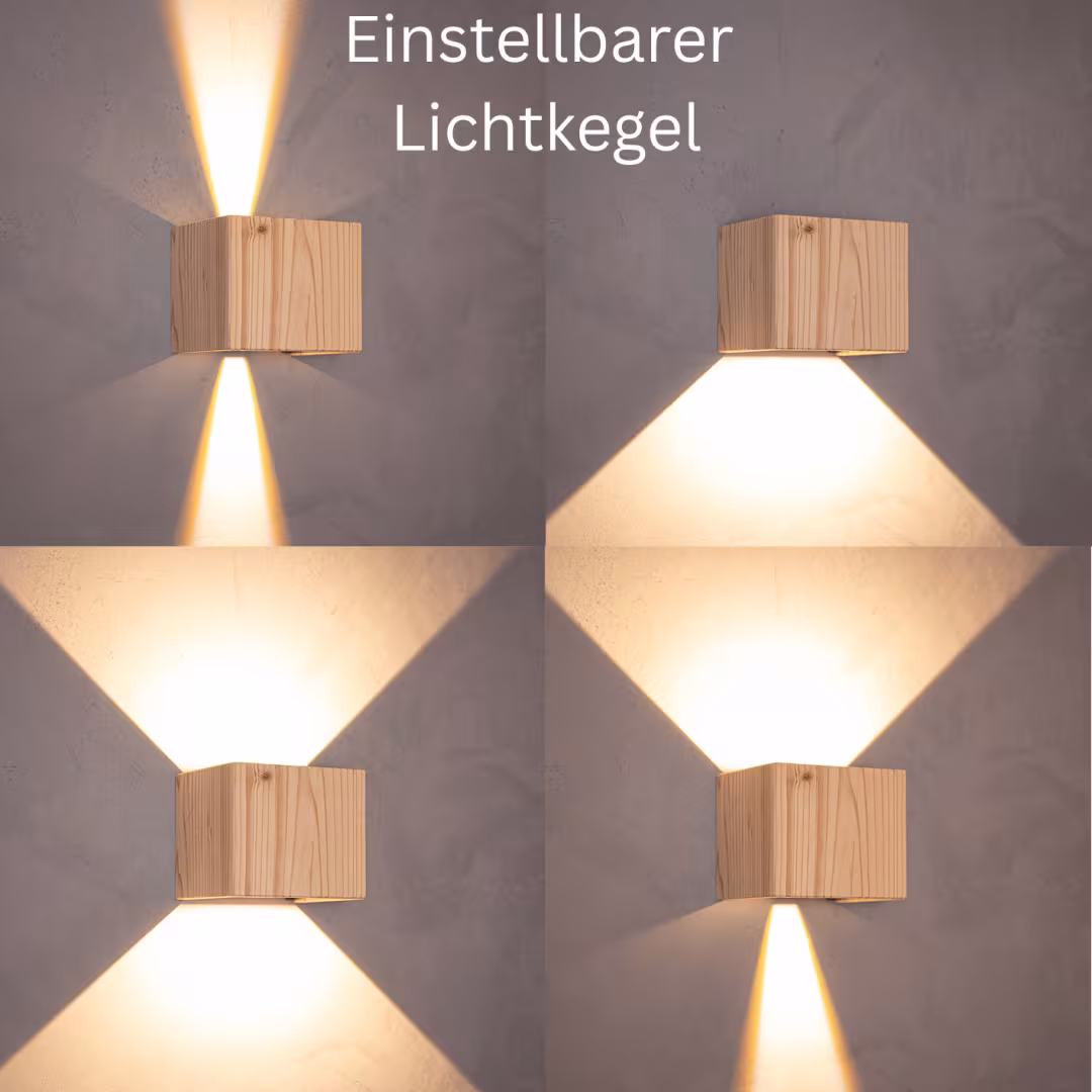 Cubus Holz Wandlampe aus Altholz von LeuchtNatur – Nachhaltige, handgefertigte Premium-Qualitätsbeleuchtung. - das Bild 4
