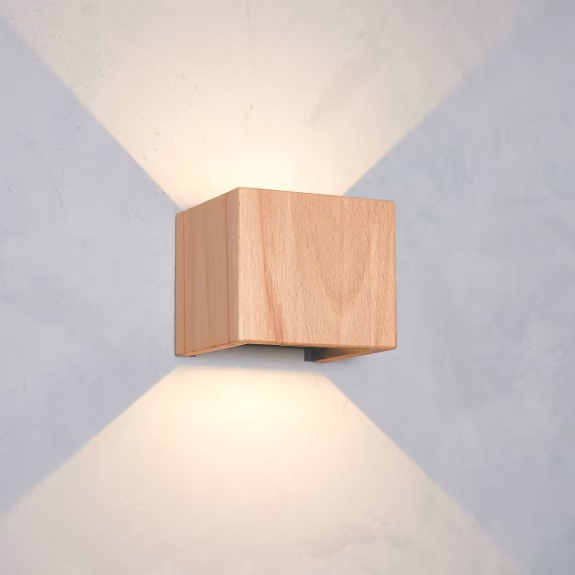 Cubus Holz Wandlampe von LeuchtNatur in Kernbuche, handgefertigt, umweltfreundlich, Premium-Qualität. - das Bild 1