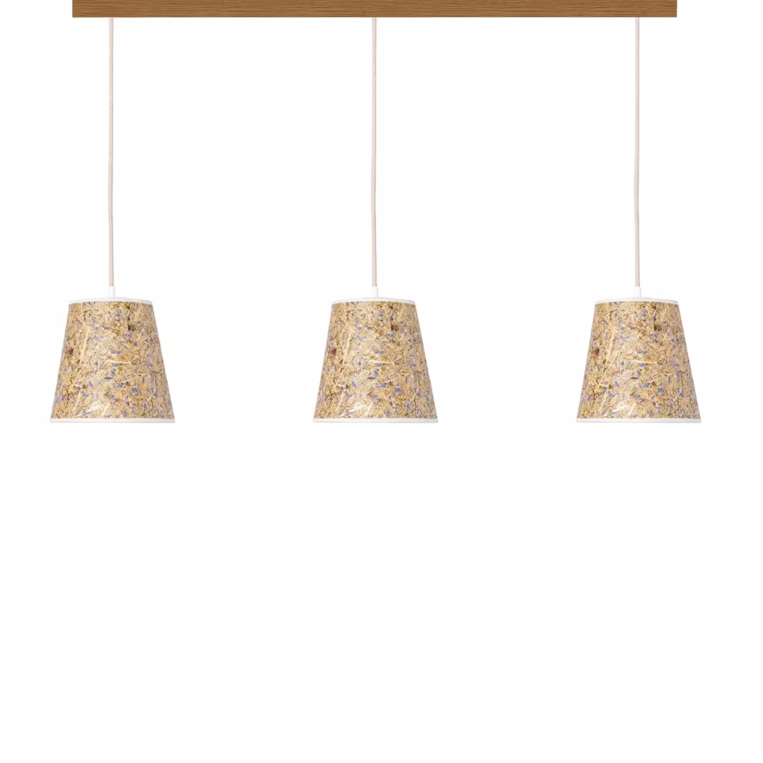 Natur Pendelleuchte Konus 3er Set, handgefertigt aus Holz, umweltfreundlich, Premiumqualität, 5 Jahre Garantie. - das Bild 4