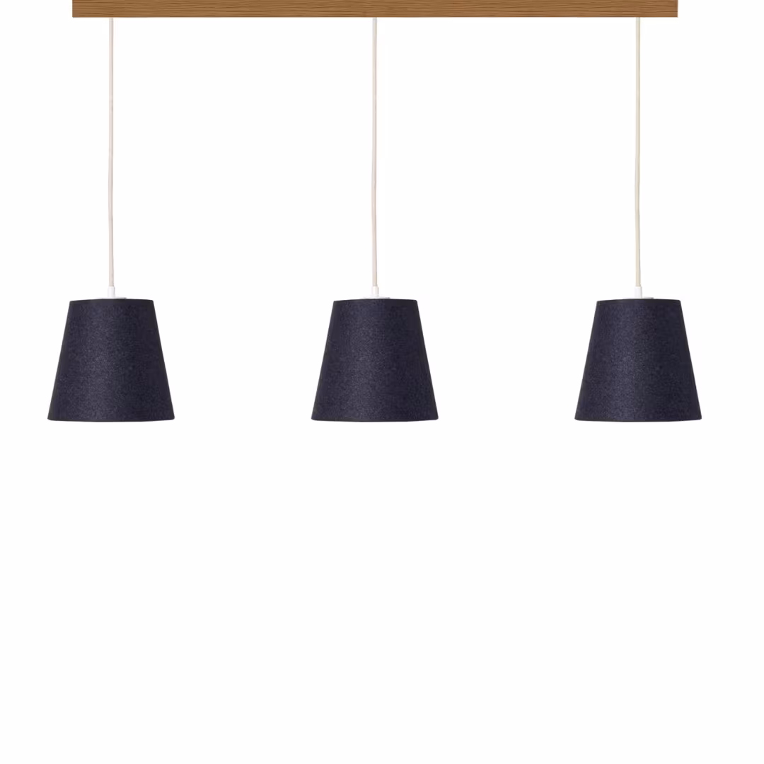 Natur-Pendelleuchte Konus 3er Set, handgefertigt aus Loden anthrazit, umweltfreundlich und edel, exklusiv bei LeuchtNatur. - das Bild 3
