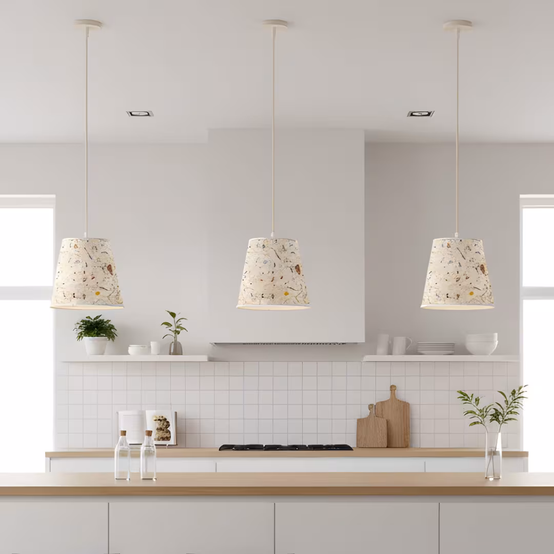 Natur Pendelleuchte Konus aus Almwiese light, handgefertigt, umweltfreundlich, Premium-Qualität von LeuchtNatur. - das Bild 3