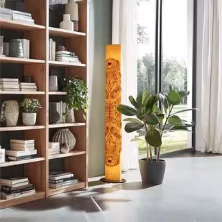 Lucerna XXL Stehlampe - imposante Holzsäulen-Skulptur mit warmem Licht für exklusives Raumdesign