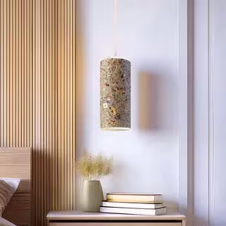 Nux Pendelleuchte mit Holzlamellen zylindrisch - moderne Designer Hängelampe für Esszimmer